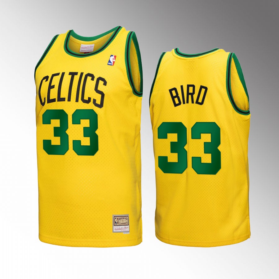 Boston Celtics Larry Bird Gold Reload 3.0 Men Jersey Mitchell Ness