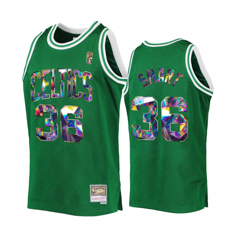 Boston Celtics Marcus Smart Green NBA 75th Diamond Anniversary Men Jersey Throwback