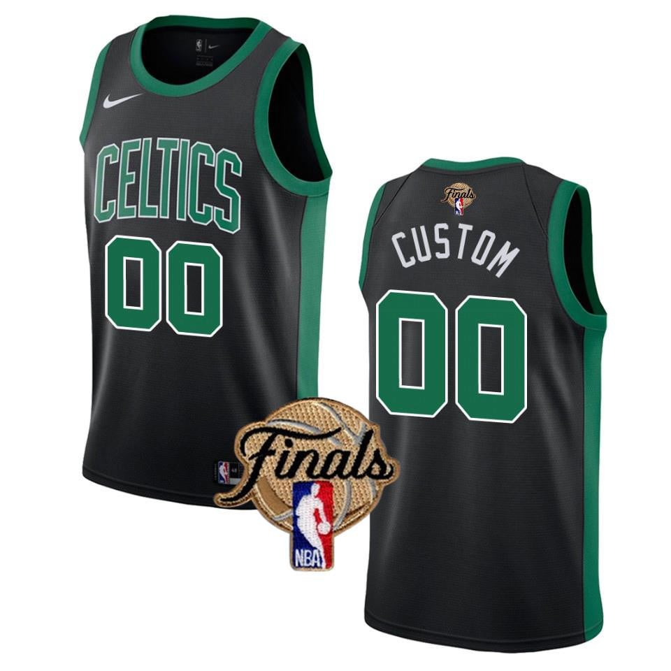 Boston Celtics Men’S Custom 00 Statement Final 2022 Men Jersey Black