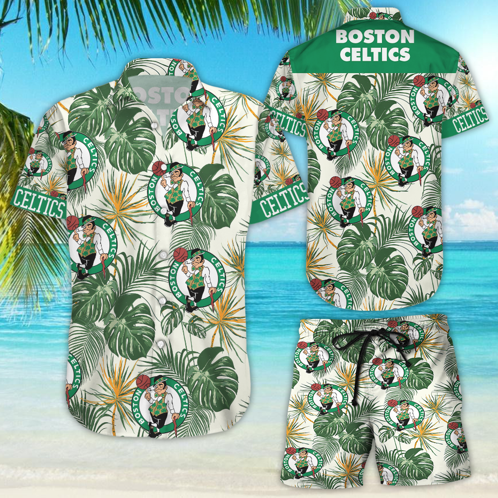 Boston Celtics Tropical Flower Hawaiian Shirt