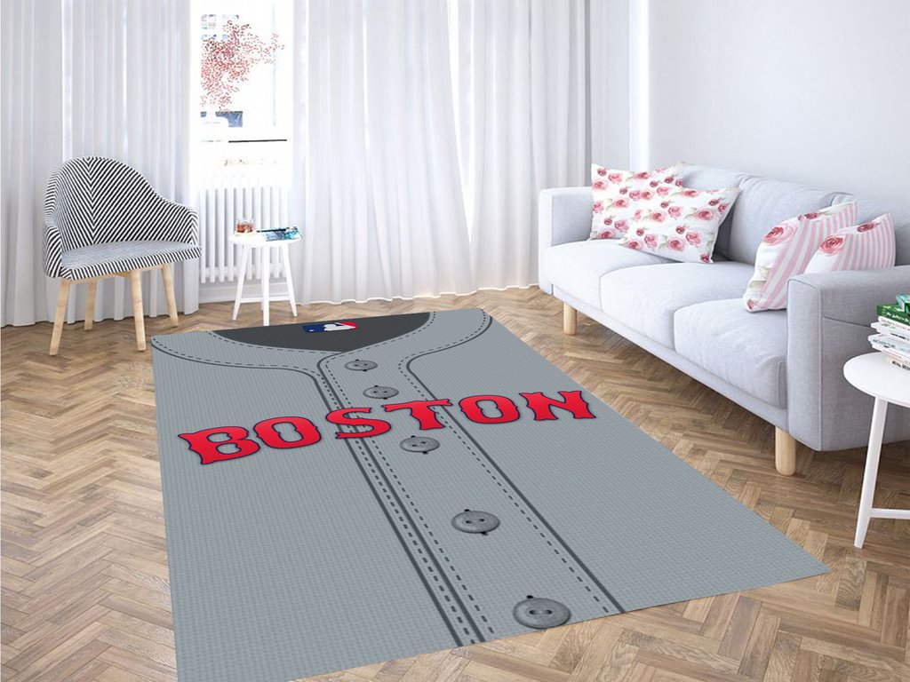 Boston Red Living Room Modern Carpet Rectangle Rug