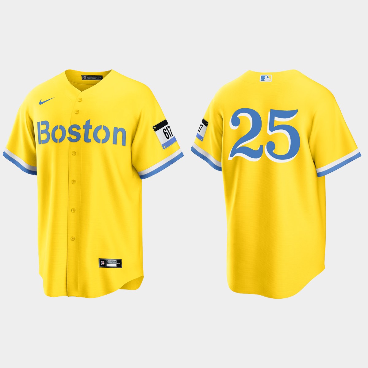 Boston Red Sox #25 Don Baylor 2021 City Connect Jersey - Gold Light Blue