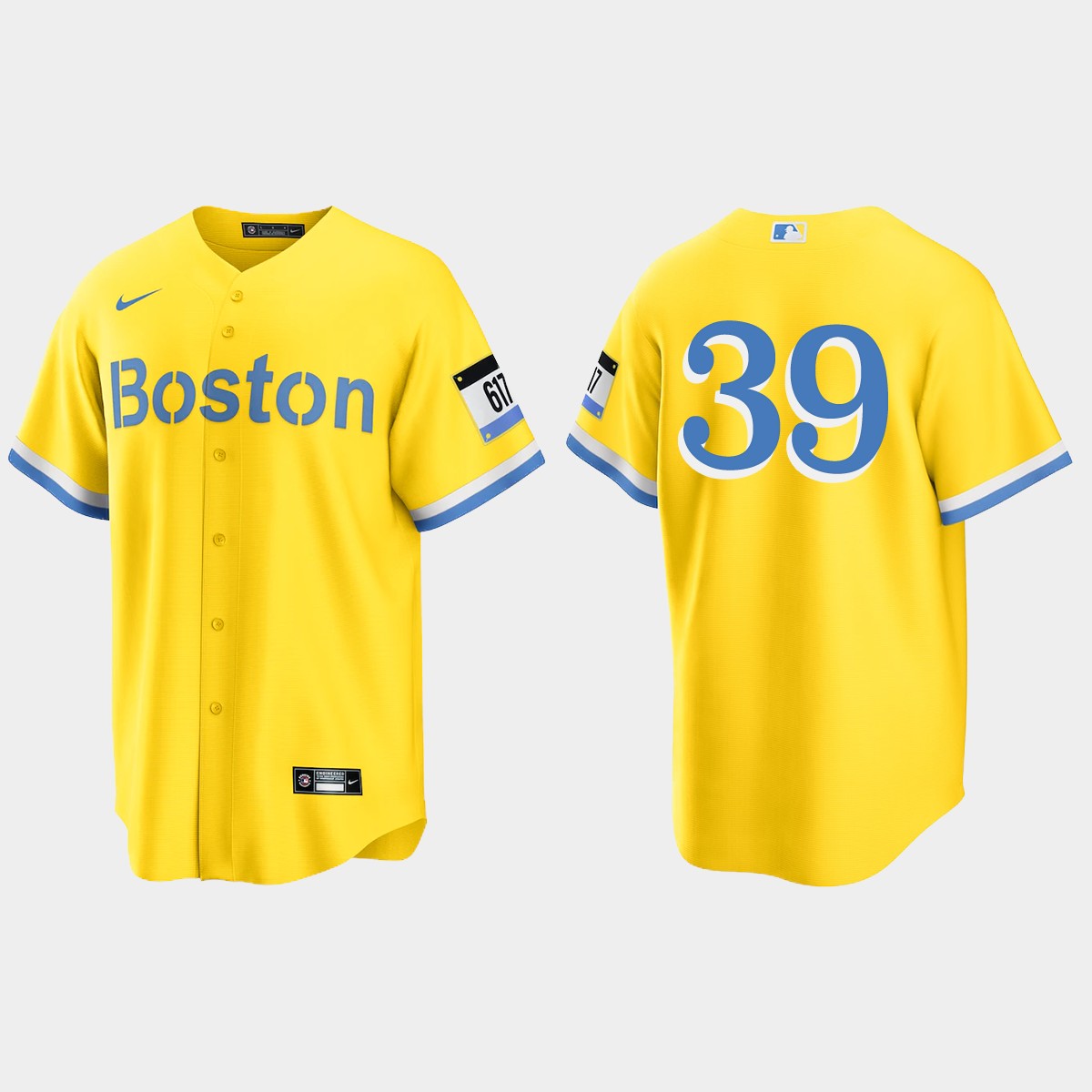 Boston Red Sox #39 Christian Arroyo 2021 City Connect Jersey - Gold Light Blue