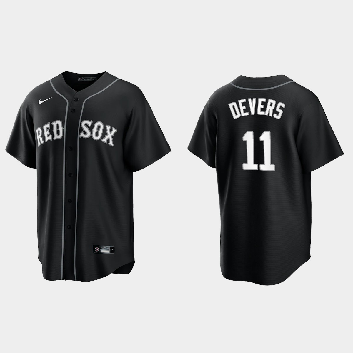 Boston Red Sox Rafael Devers 2021 All Black Fashion Jersey - Black White