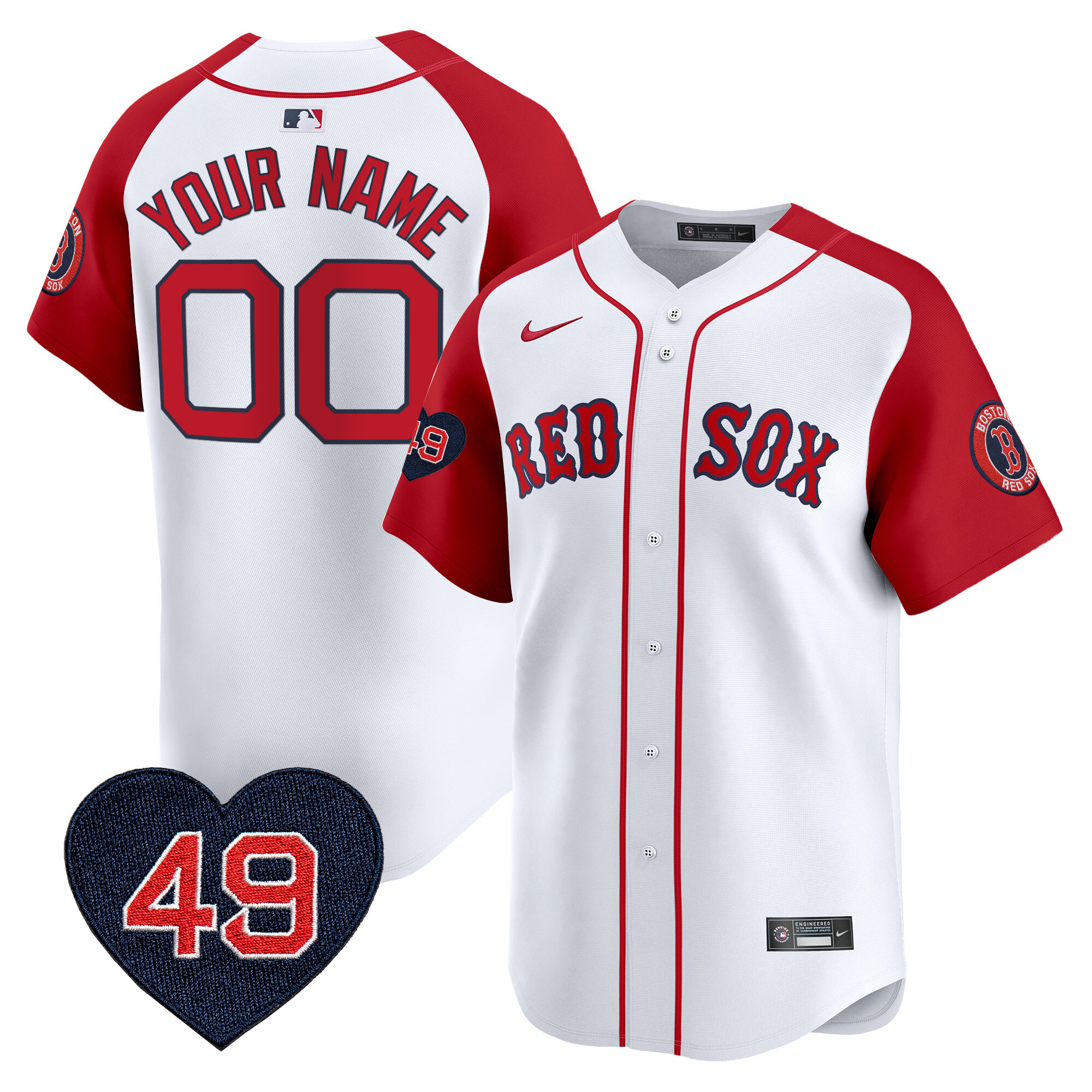 Boston Red Sox Tim Wakefield Patch Vapor Premier Limited Custom Red Alternate Jersey - All Stitched