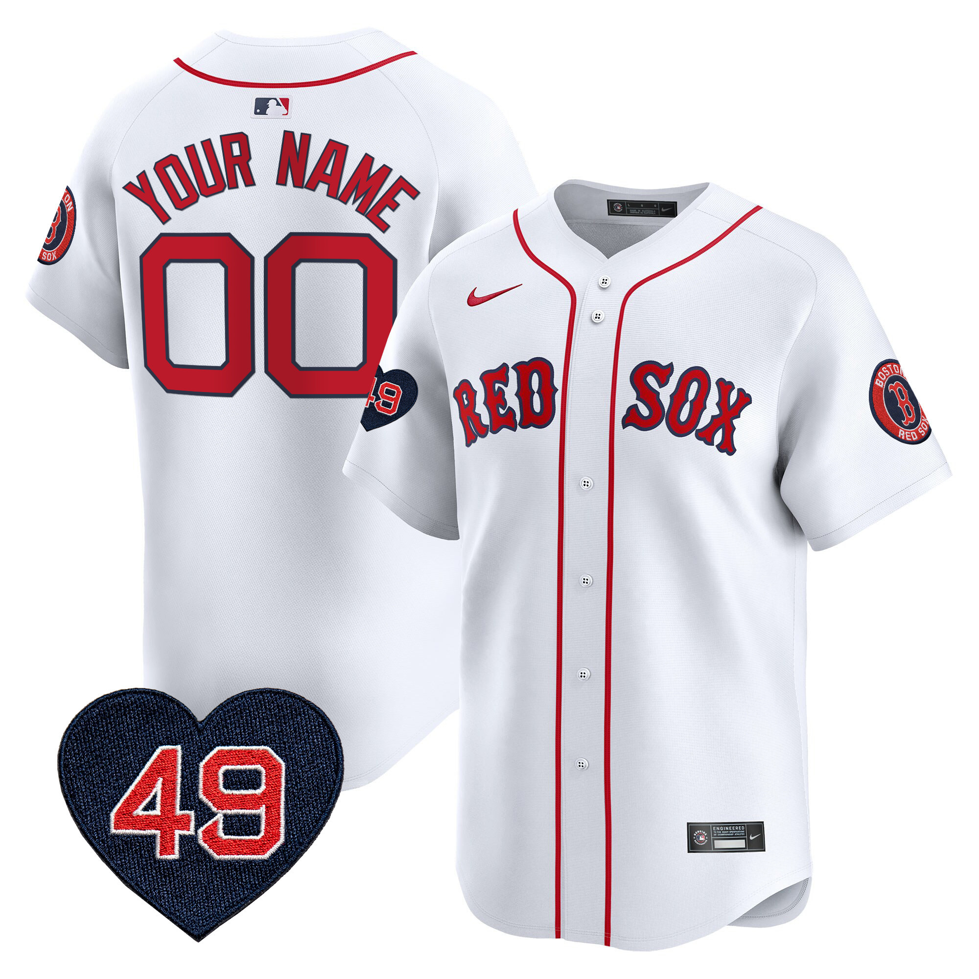 Boston Red Sox Tim Wakefield Patch Vapor Premier Limited Custom White Jersey - All Stitched