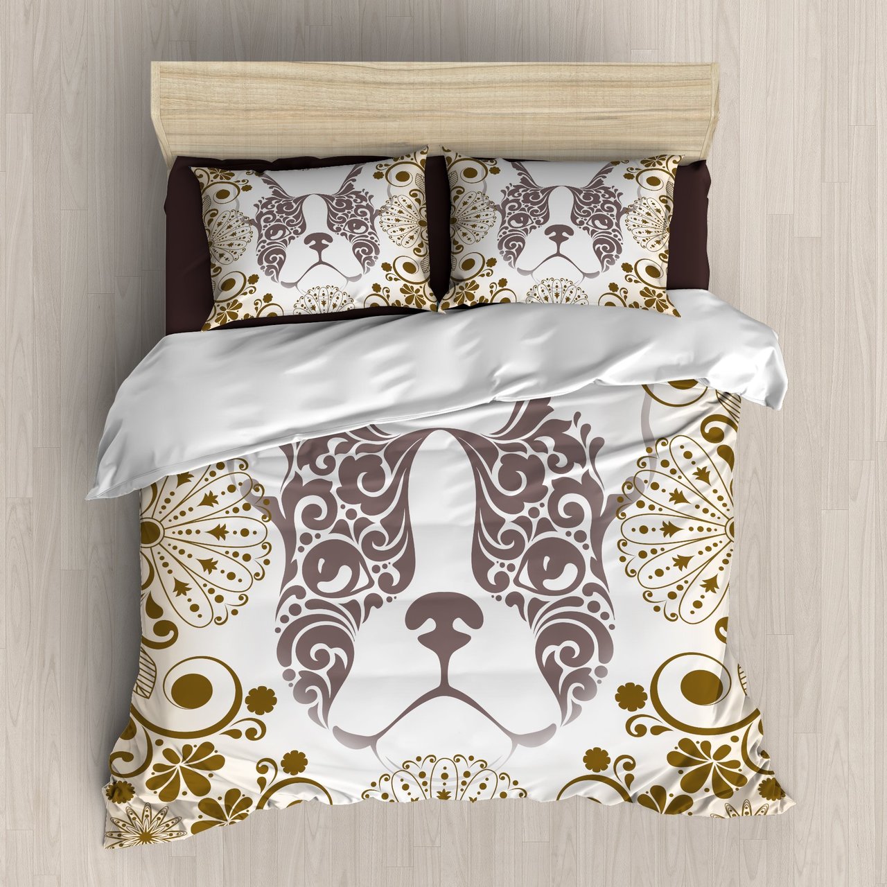 Boston Terrier 3D Customized Duvet Cover Bedding Set