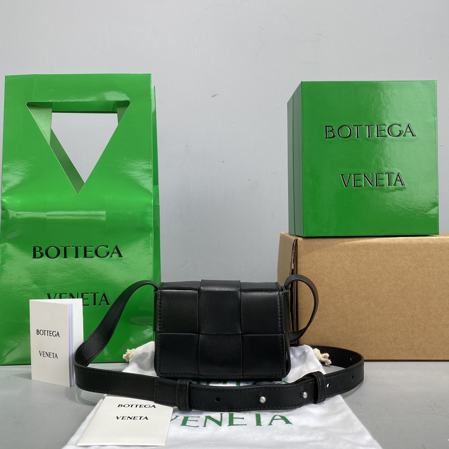 Bottega Veneta Candy Cassette Black, For Women, Women’s Bags 4.7in/12cm 666688VMAY18425