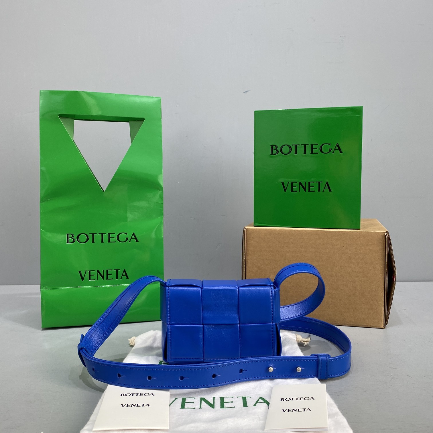 Bottega Veneta Candy Cassette Blue, For Women, Women’s Bags 4.7in/12cm