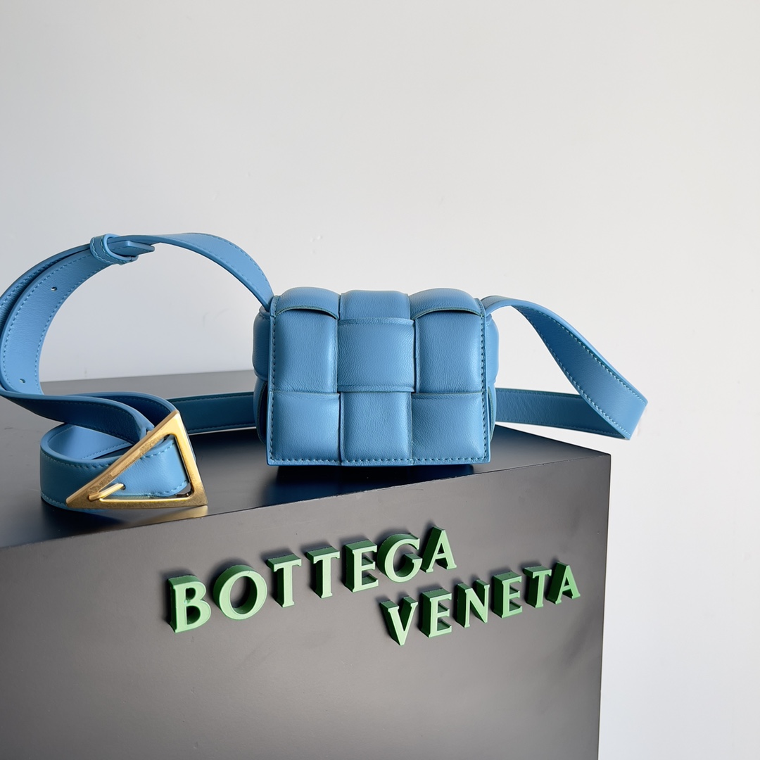 Bottega Veneta Candy Padded Tech Cassette Blue, For Women, Women’s Bags 5.1in/13cm 
