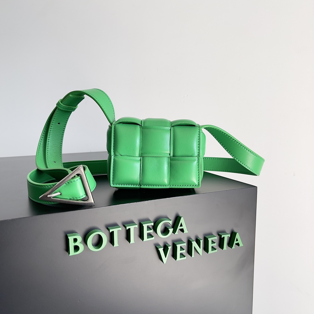 Bottega Veneta Candy Padded Tech Cassette Green, For Women, Women’s Bags 5.1in/13cm 
