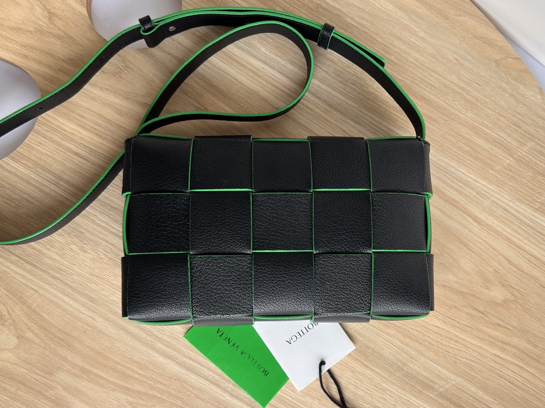Bottega Veneta Cassette Bag Black And Green, For Women, Women’s Bags 9.1in/23cm