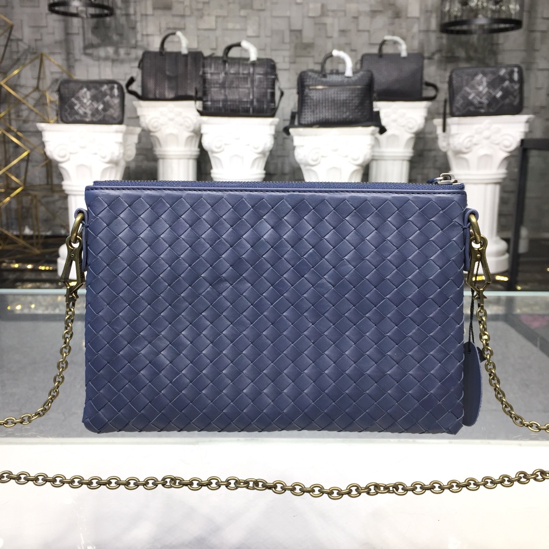 Bottega Veneta Chain Shoulder Bag Blue, For Women, Women’s Bags 9.6in/24.5cm