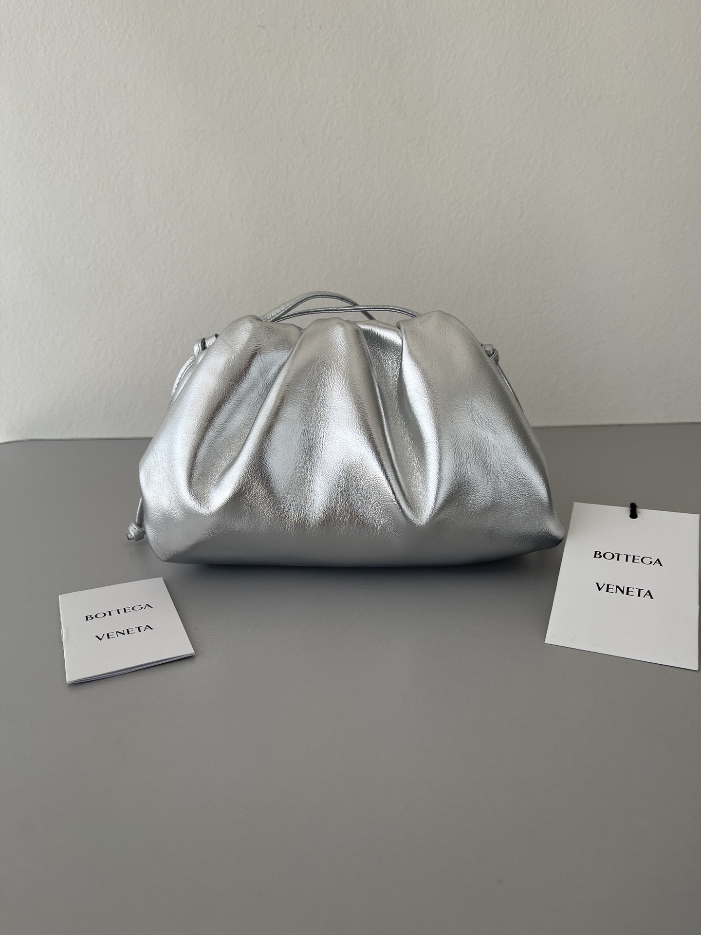 Bottega Veneta Mini Pouch Sliver, For Women, Women’s Bags 8.6in/22cm