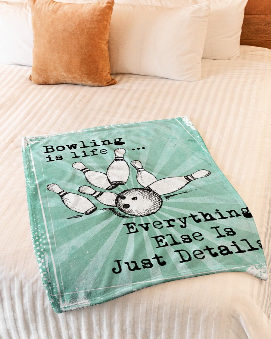 Bowling Is Life Everything Else Is Details Fleece Blanket Gift For Bowling Lovers Gift For Family Friend Home Decor Bedding Couch Sofa Soft And Comfy Cozy