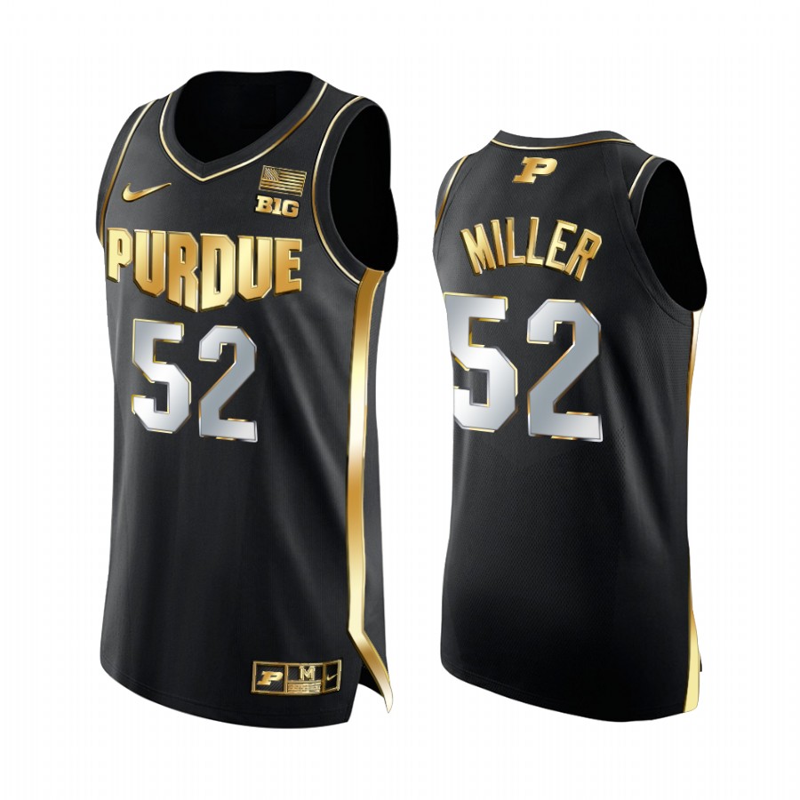 Brad Miller Purdue Boilermakers Black Jersey Golden Edition