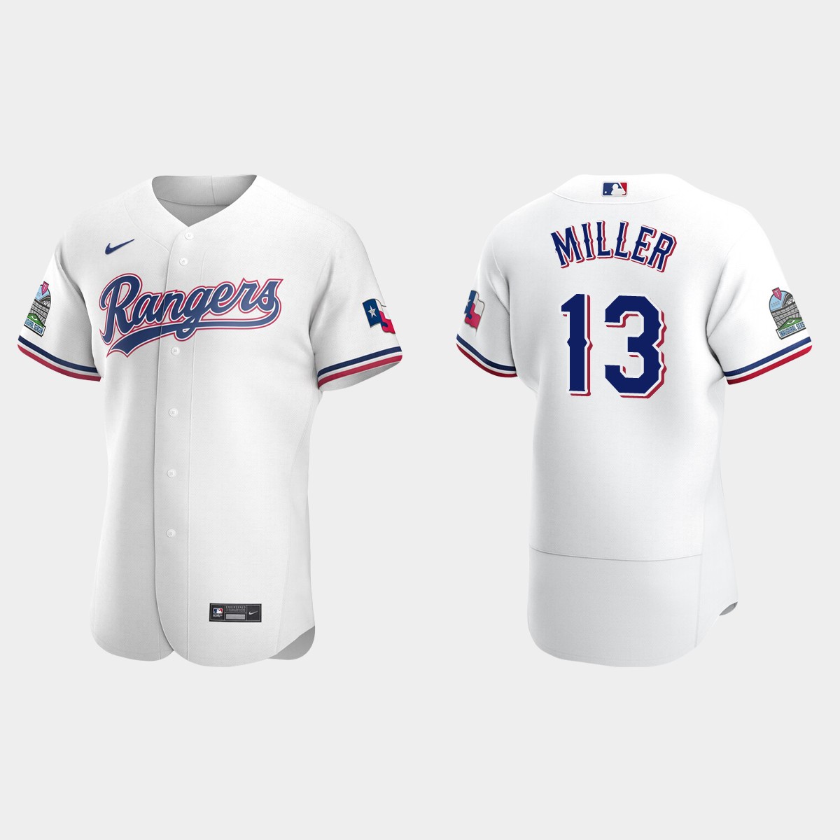 Brad Miller Texas Rangers Home Jersey – White