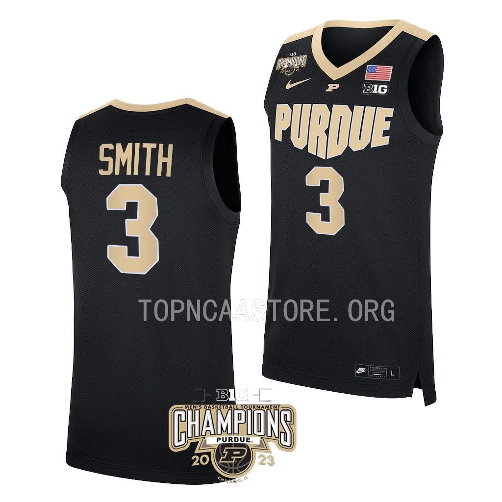 Braden Smith #3 Purdue Boilermakers 2023 Big 10 Mens Champs Jersey White