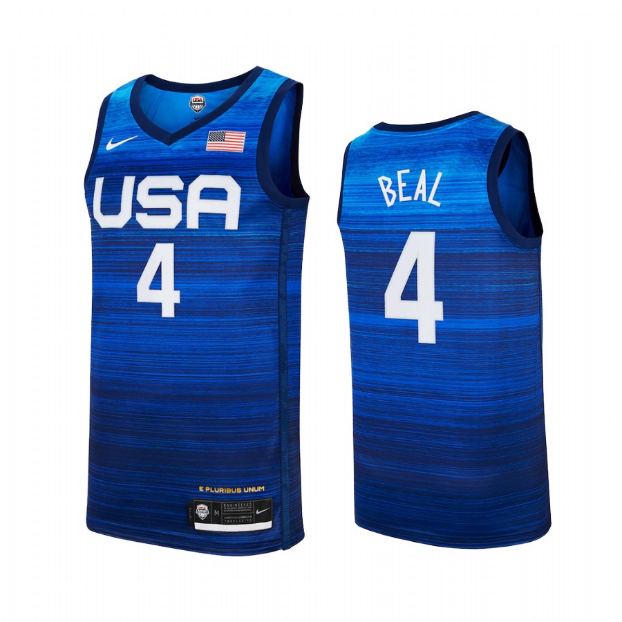 Bradley Beal USA #4 Blue Tokyo Olympics 2021 Away Jersey
