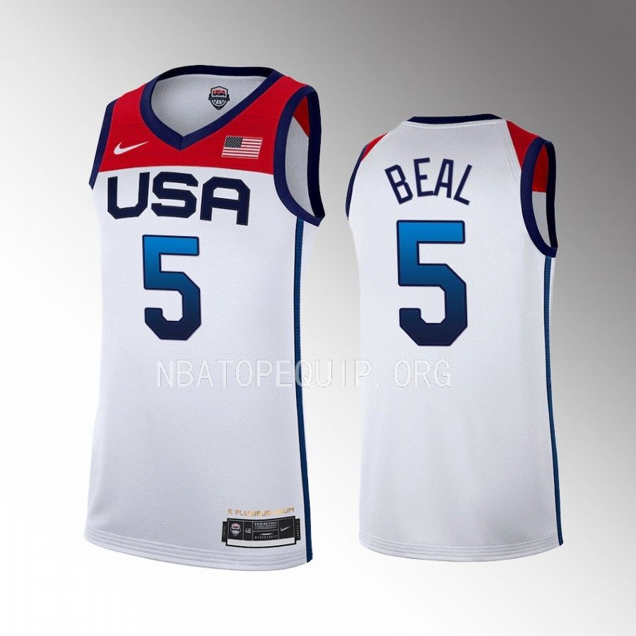Bradley Beal USA Home White Jersey #5