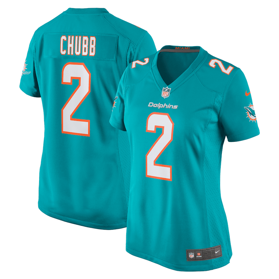 Bradley Chubb 2 Miami Dolphins Women’s Game Player Stitched Jersey – Aqua