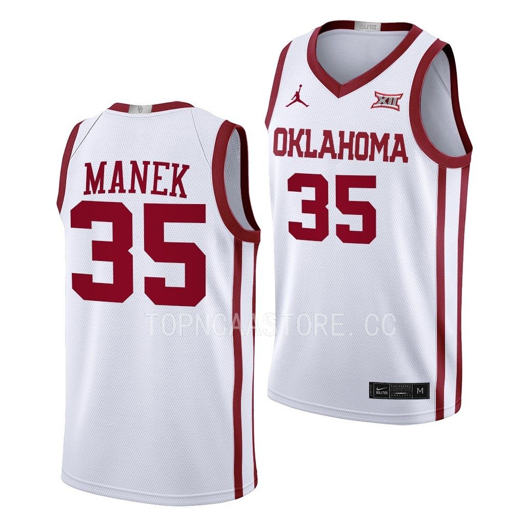 Brady Manek Oklahoma Sooners #35 White Alumni Jersey Home