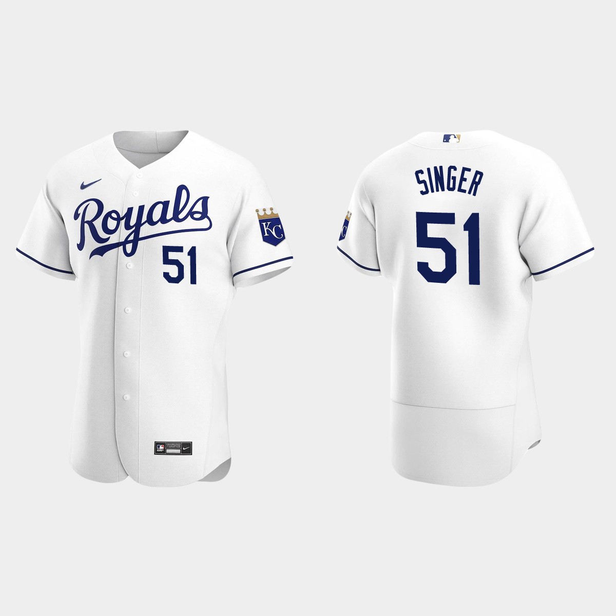 Brady Singer #51 Kansas City Royals Home Jersey - White