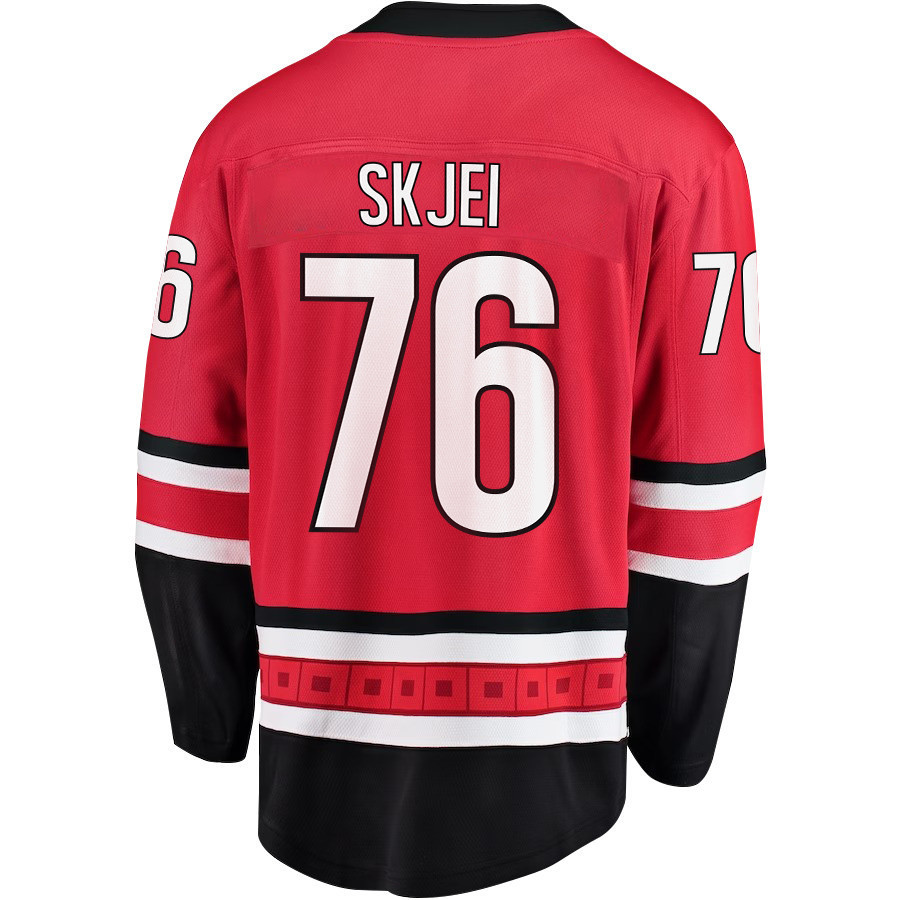 Brady Skjei 76 Carolina Hurricanes Stanley Cup 2023 Playoffs Patch Home Breakaway Men Stitched Jersey – Red