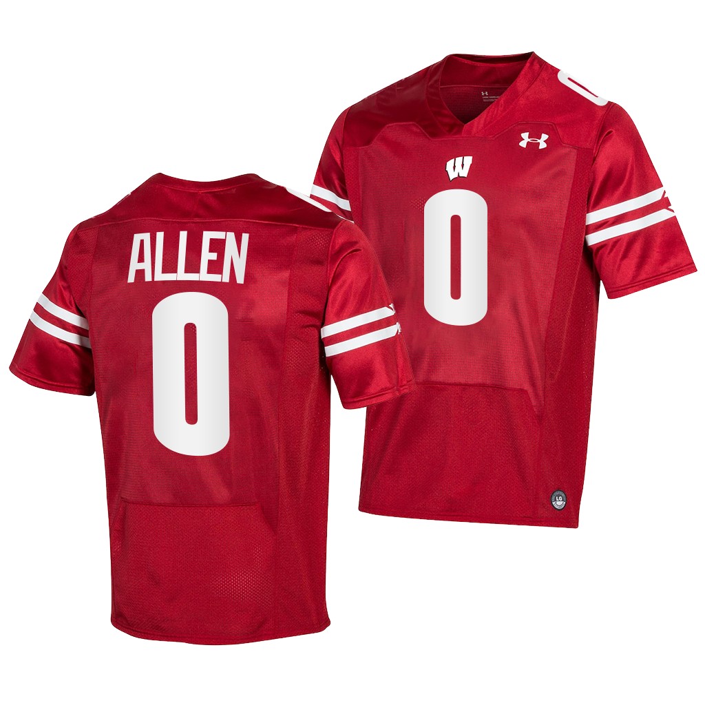 Braelon Allen Wisconsin Badgers #0 Red Jersey Pick-A-Player Men's NIL Uniform