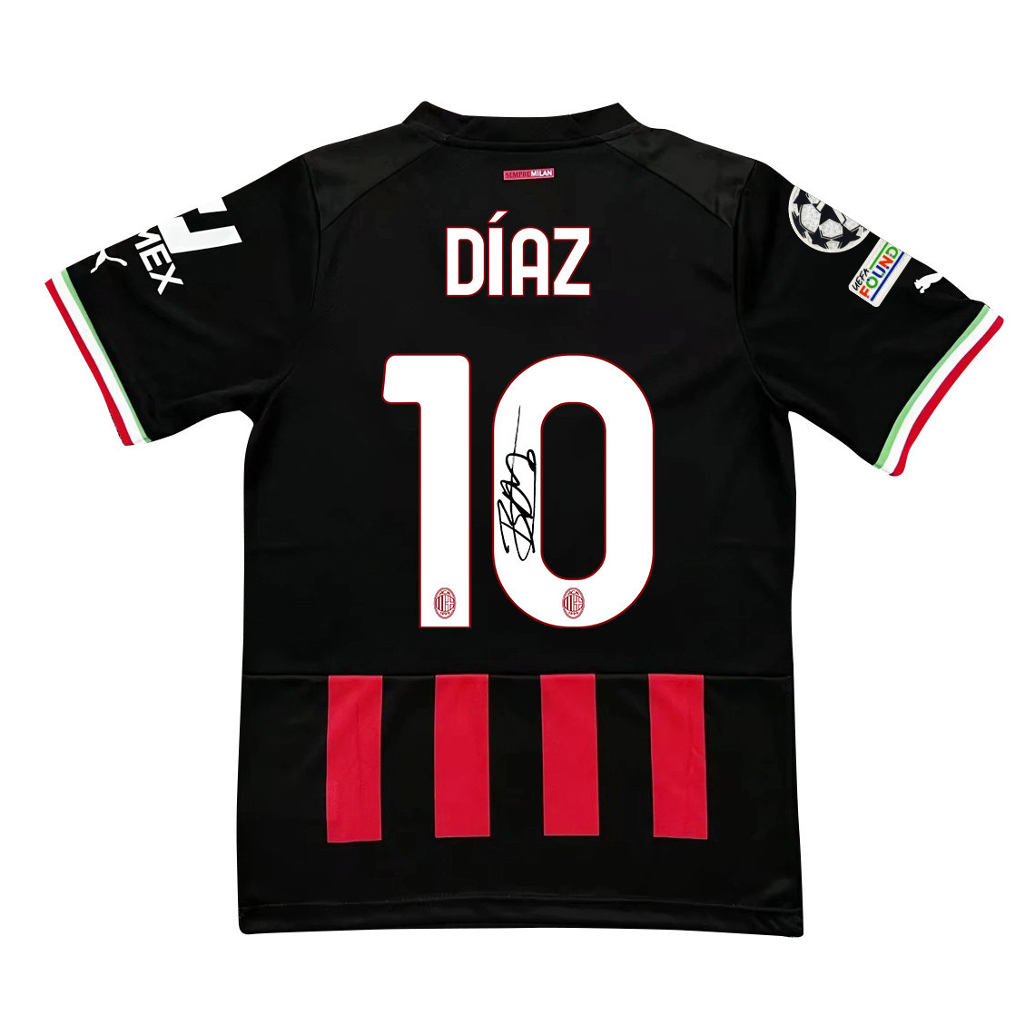 Brahim Díaz 10 Signed AC Milan 2022/23 Home Men Soccer Jersey – Red/Black