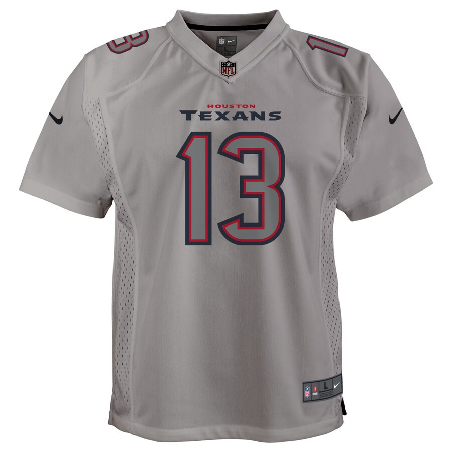Brandin Cooks 13 Houston Texans Youth Atmosphere Game Stitched Jersey – Gray