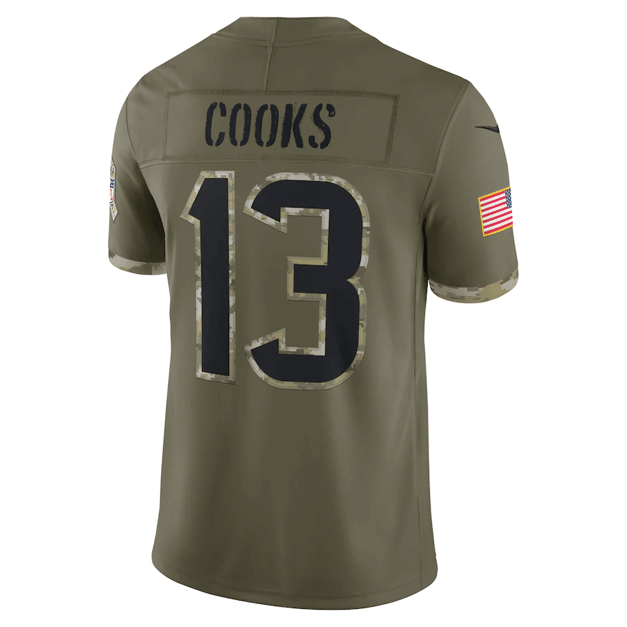 Brandin Cooks Houston Texans 2022 Salute To Service Limited Stitched Jersey – Olive