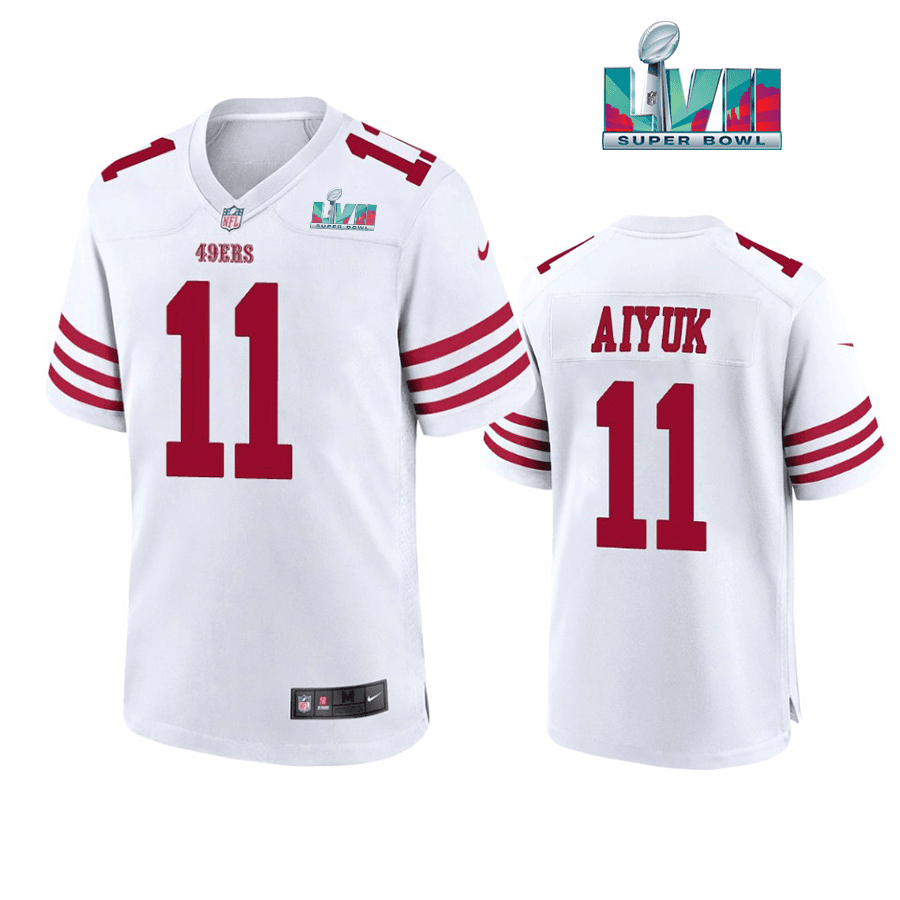 Brandon Aiyuk 11 San Francisco 49Ers Super Bowl LVII Men Game Stitched Jersey- White