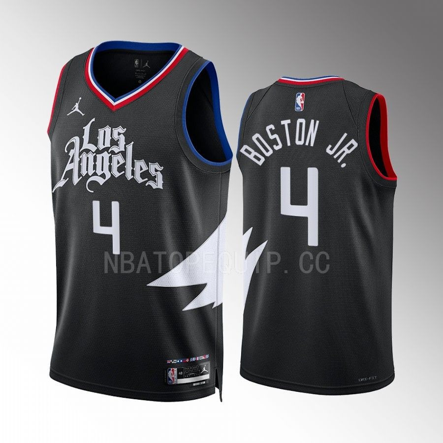 Brandon Boston Jr. 4 Los Angeles Clippers Black Statement Edition 2022-23 Stitched Jersey Swingman