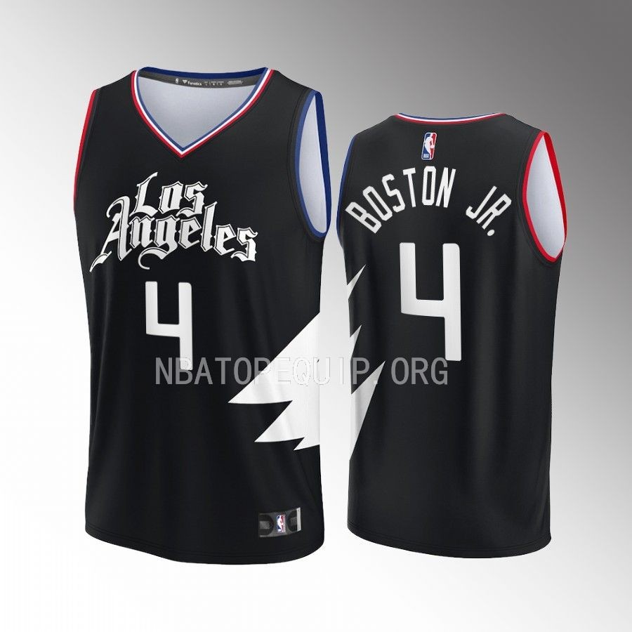 Brandon Boston Jr. Clippers #4 Black Jersey Fast Break Fast Break Player 2022-23 Statement Edition