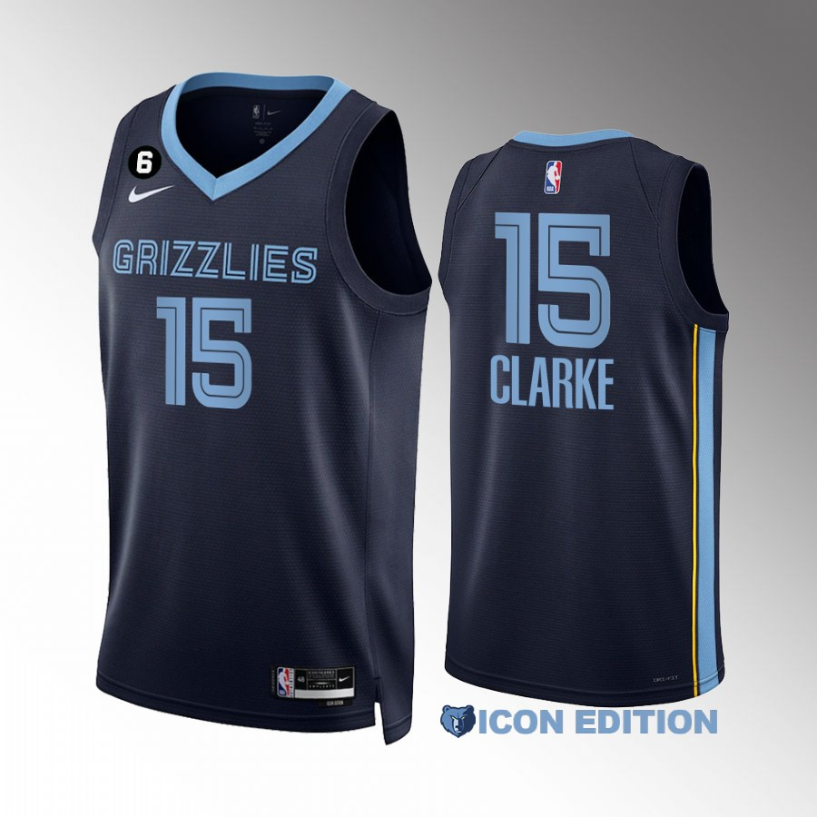 Brandon Clarke 15 Memphis Grizzlies Navy Stitched Jersey 2022-23 Icon Edition Swingman