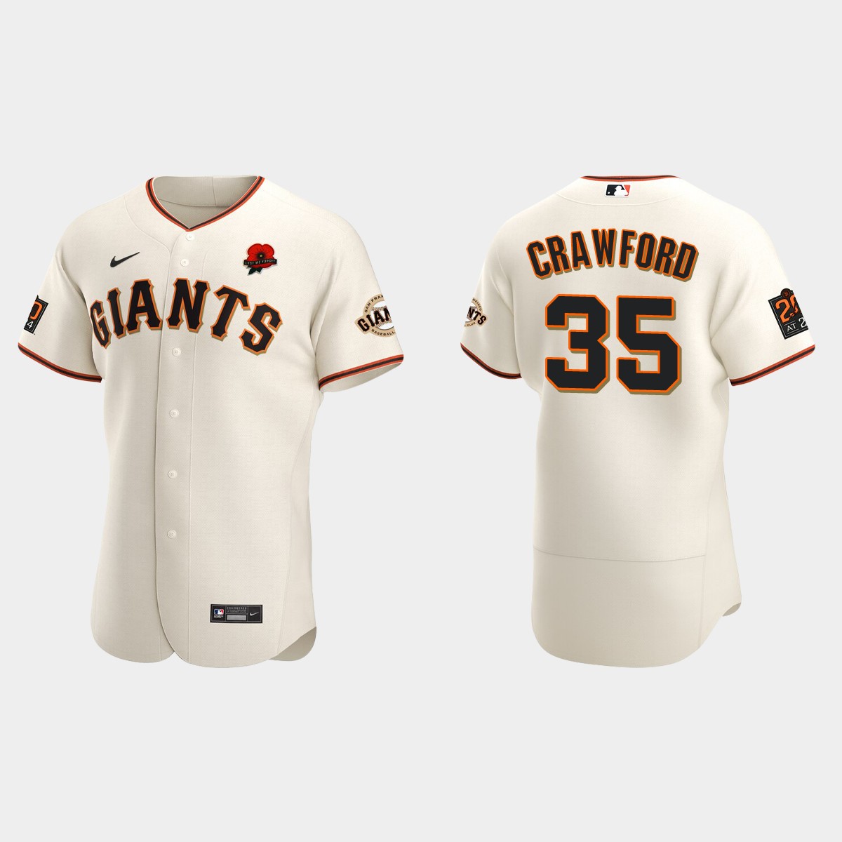 Brandon Crawford San Francisco Giants 2021 Memorial Day Jersey - Cream