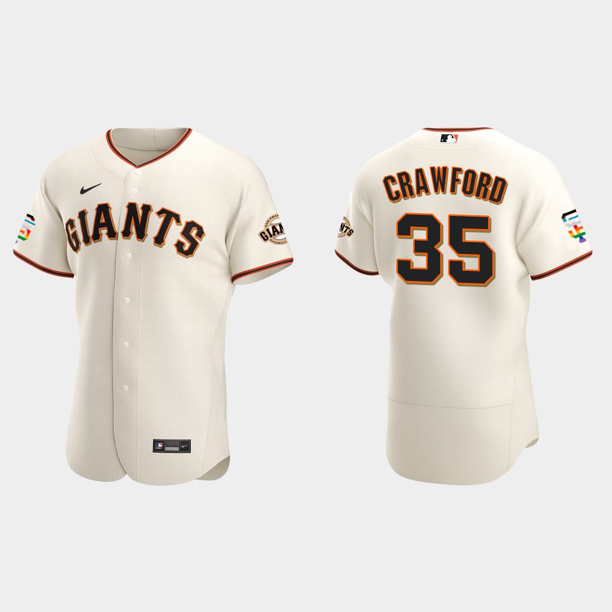 Brandon Crawford San Francisco Giants 2021 Pride Month Home Jersey - Cream