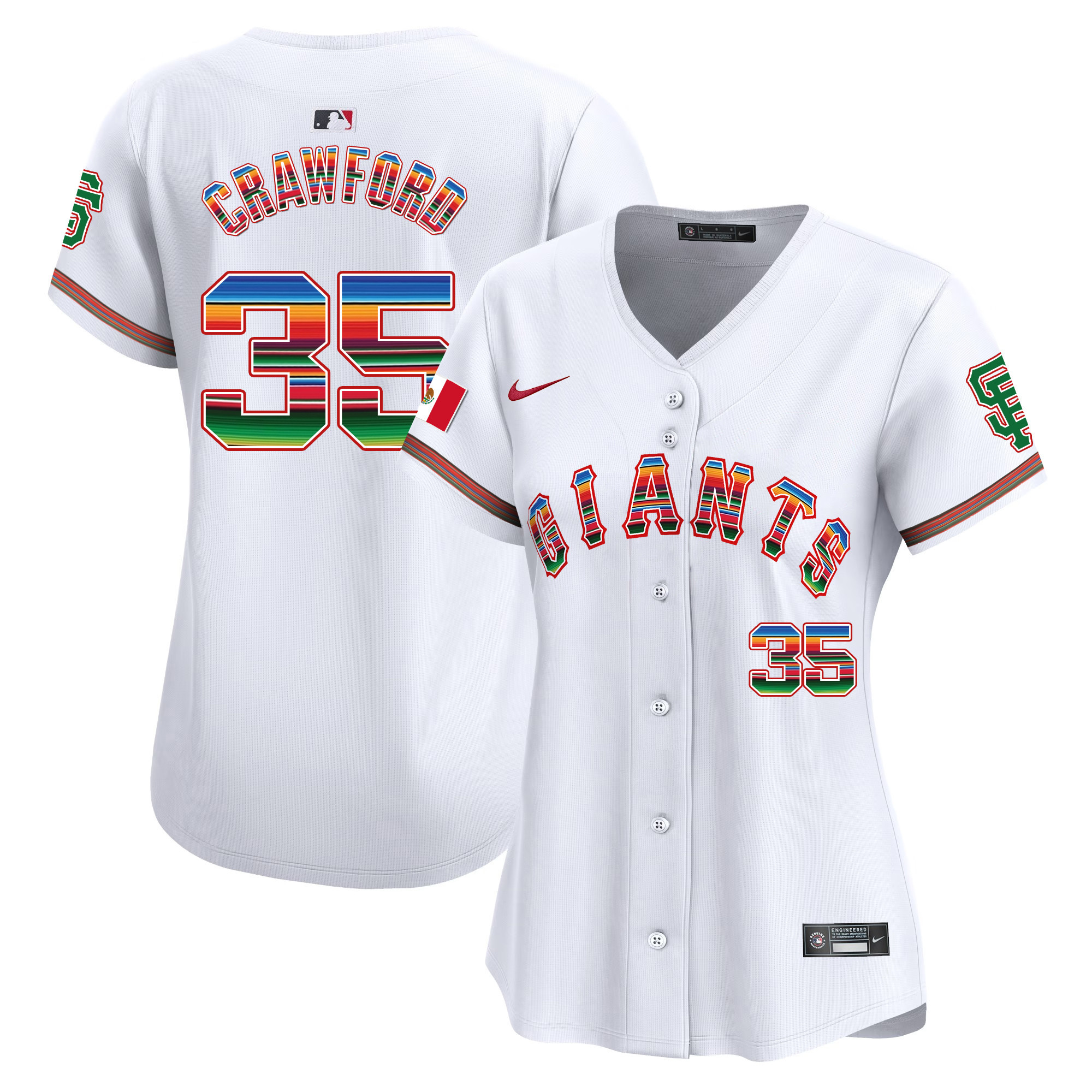 Brandon Crawford Women's San Francisco Giants Mexico Vapor Premier Limited White Jersey - All Stitched