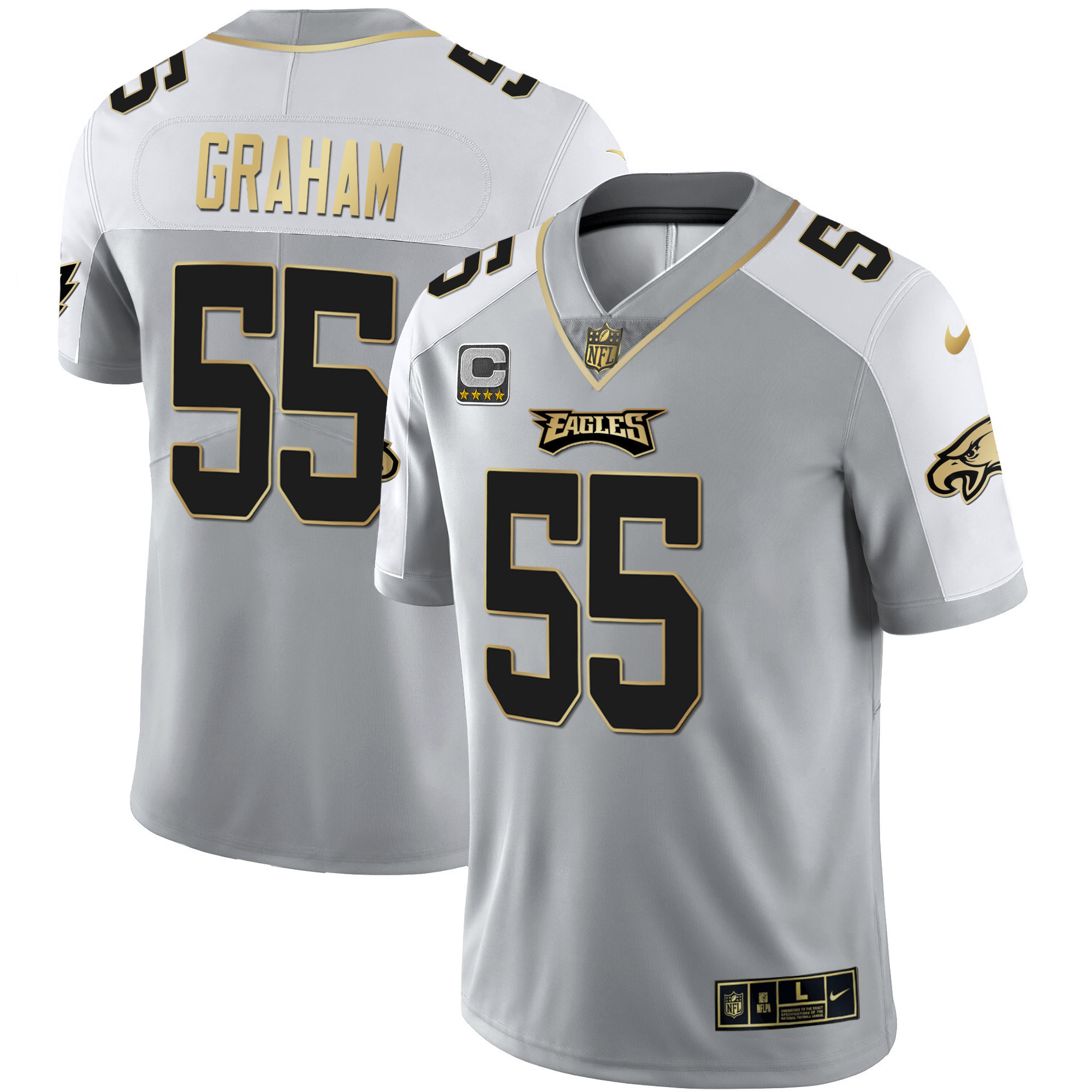 Brandon Graham Men's Philadelphia Eagles Alternate Vapor Black Gold Limited Gray Gold Jersey - All Stitched