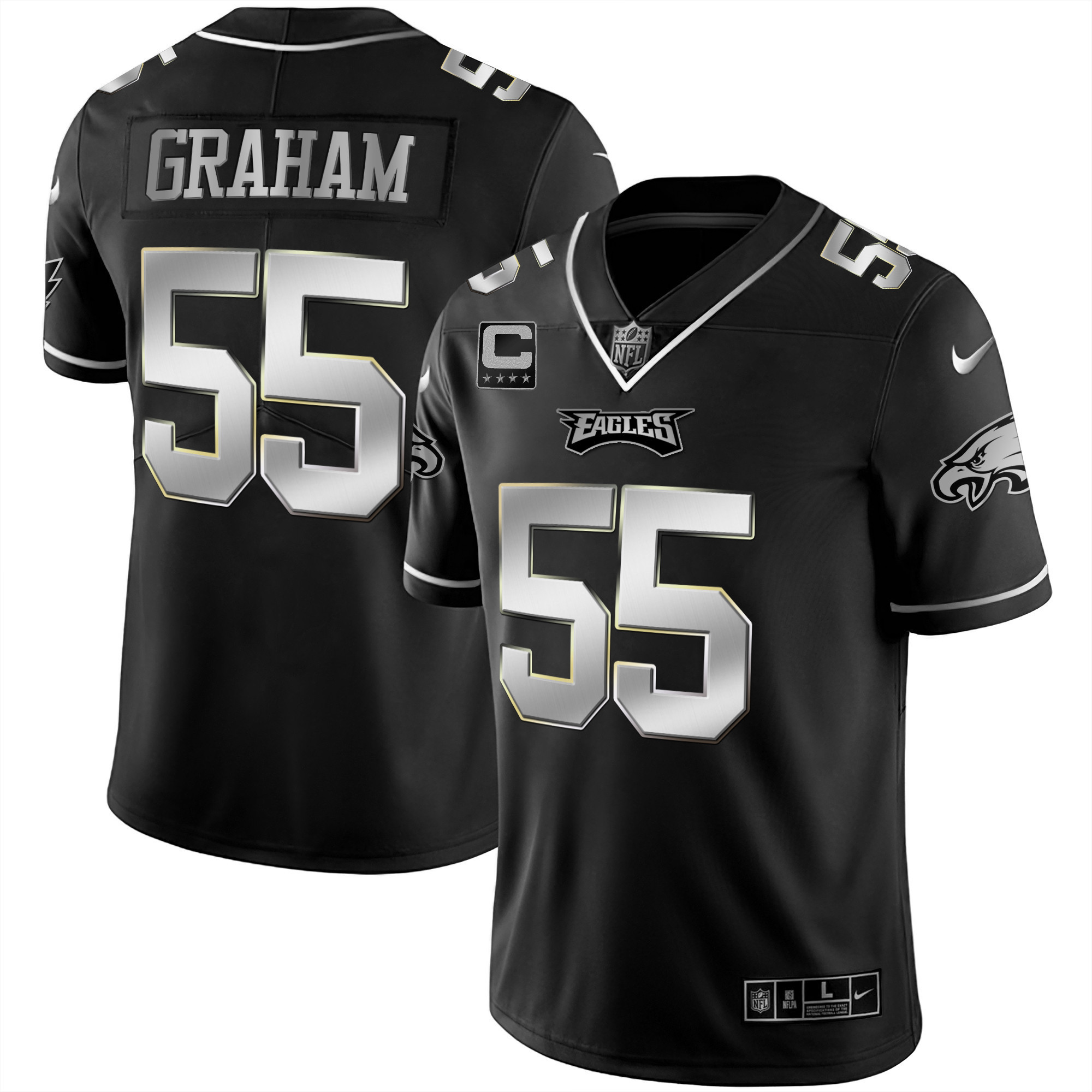 Brandon Graham Men's Philadelphia Eagles Black Silver Limited Jersey - All Stitched