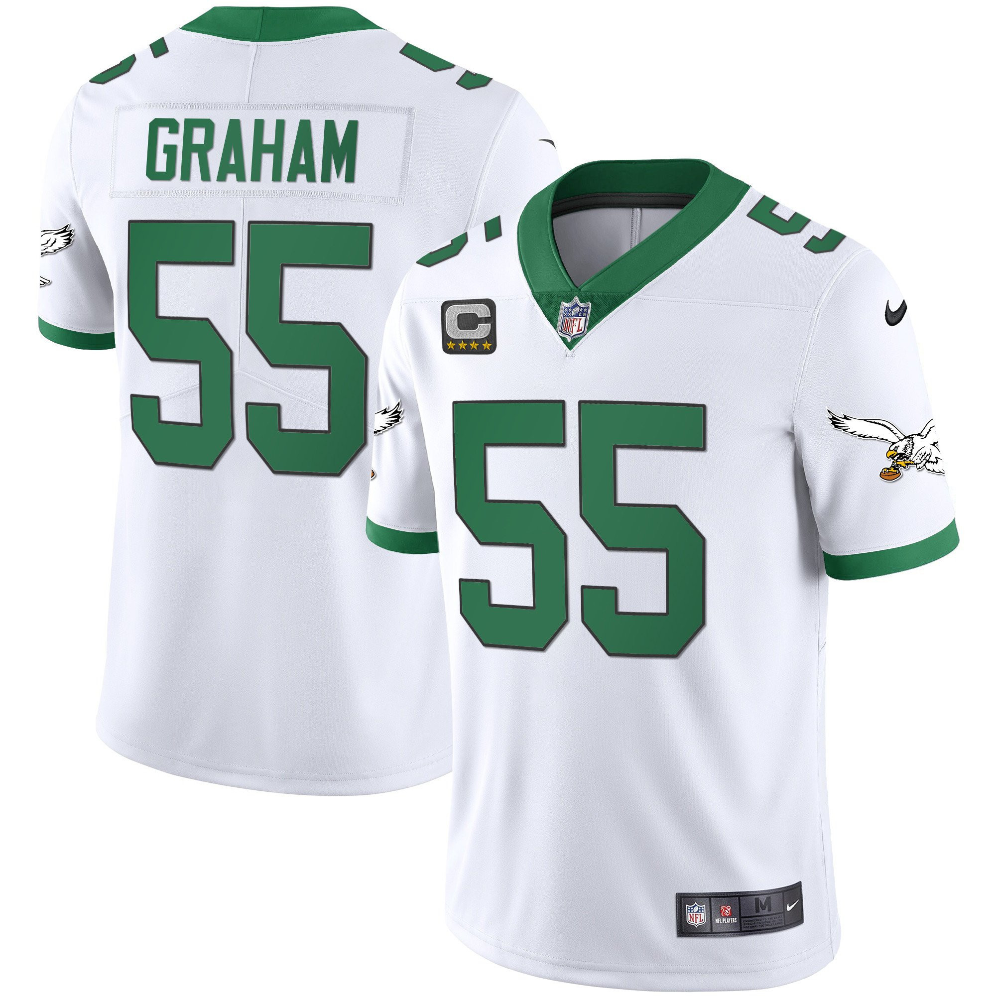 Brandon Graham Men's Philadelphia Eagles Gold & Kelly Vapor Kelly White Jersey - All Stitched