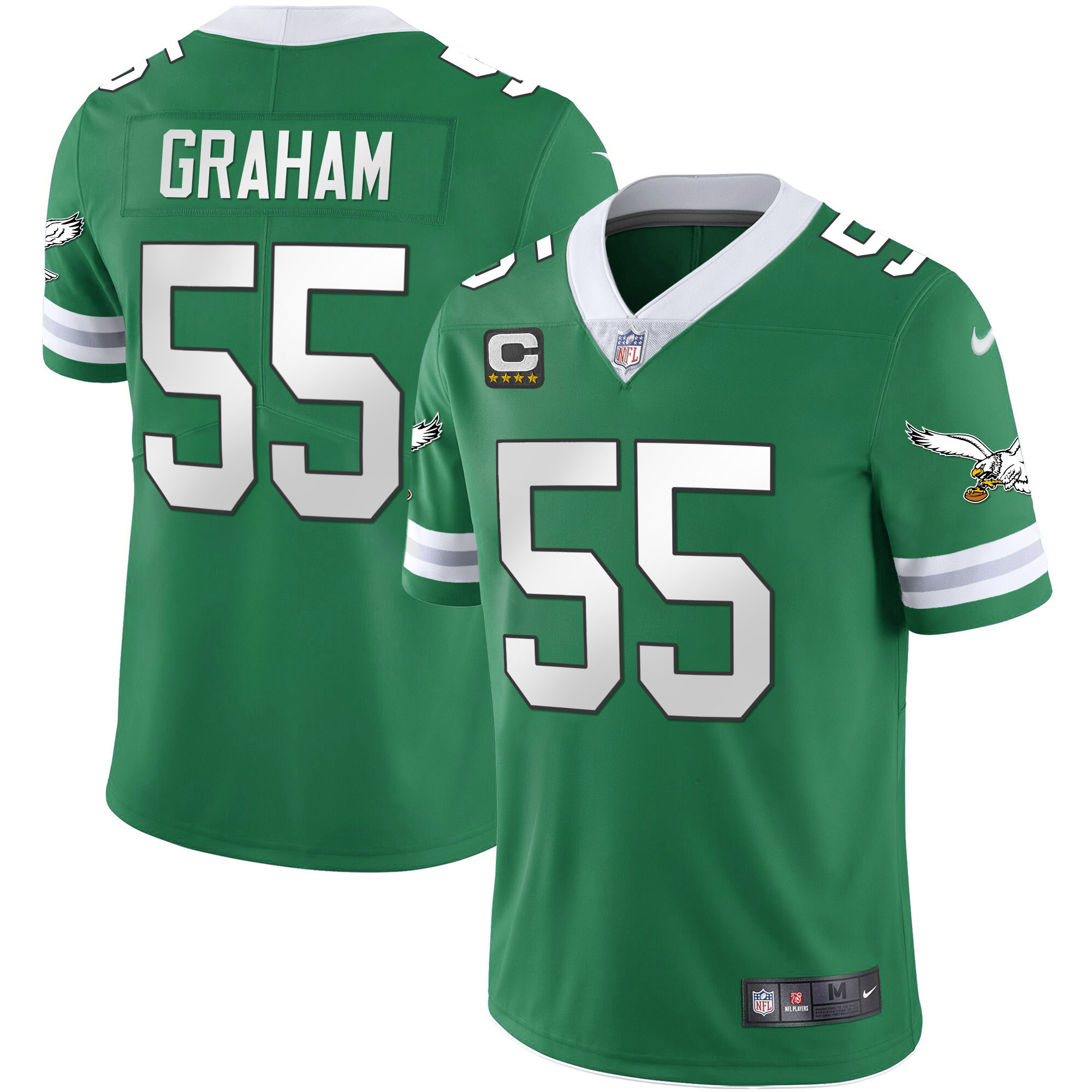 Brandon Graham Men's Philadelphia Eagles Gold & Kelly Vapor Throwback Kelly Green Jersey - All Stitched