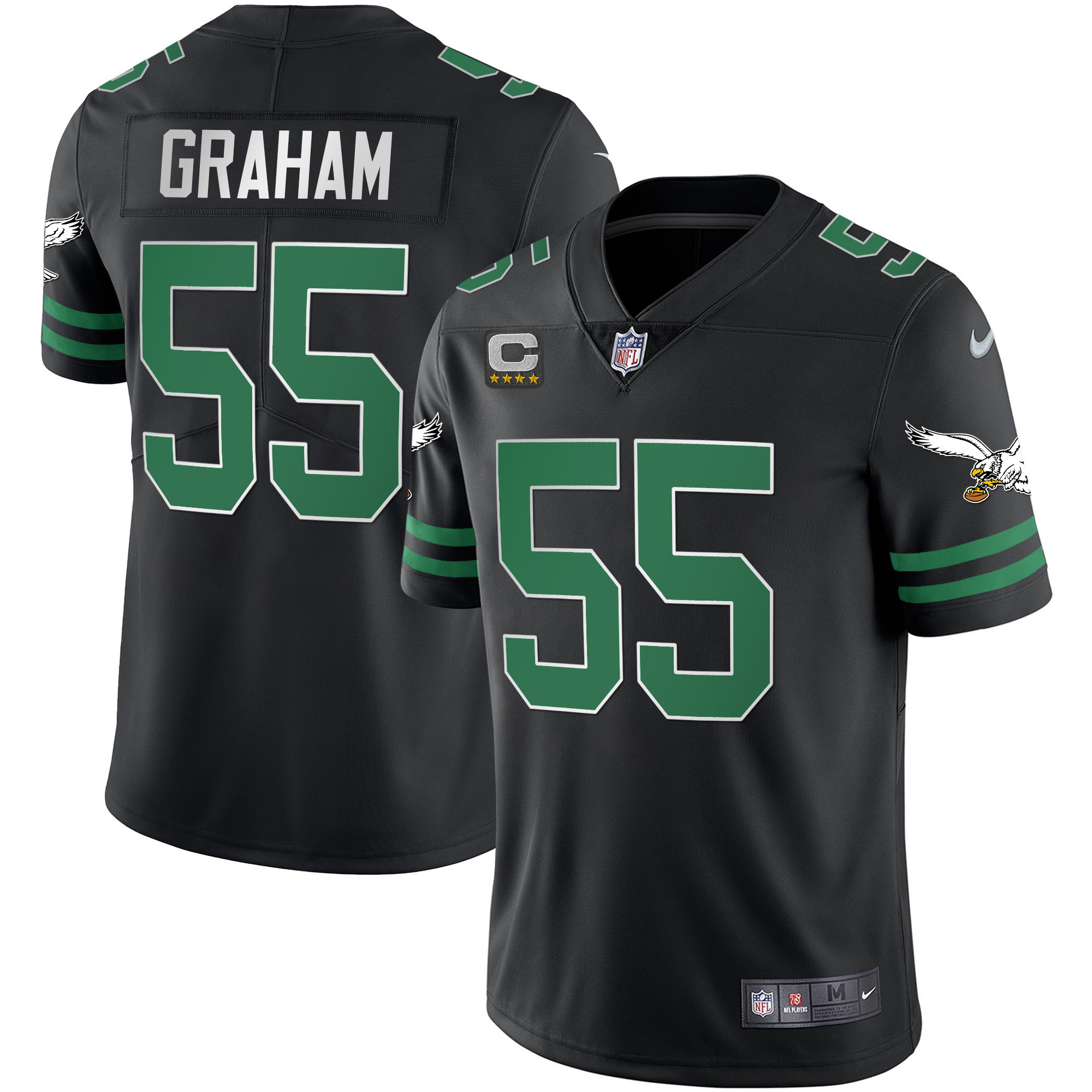 Brandon Graham Men's Philadelphia Eagles Gold & Kelly Vapor V2 Kelly Black Jersey - All Stitched