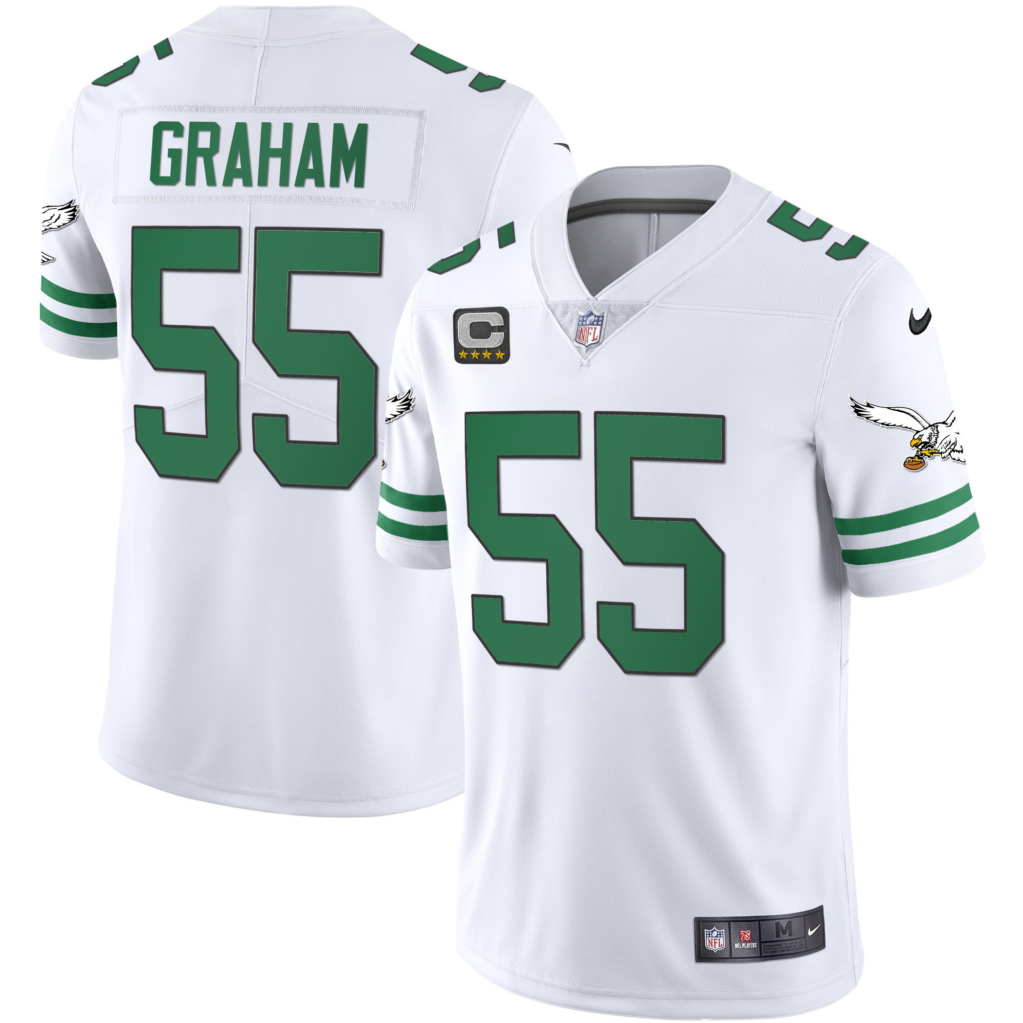 Brandon Graham Men's Philadelphia Eagles Gold & Kelly Vapor V2 Kelly White Jersey - All Stitched
