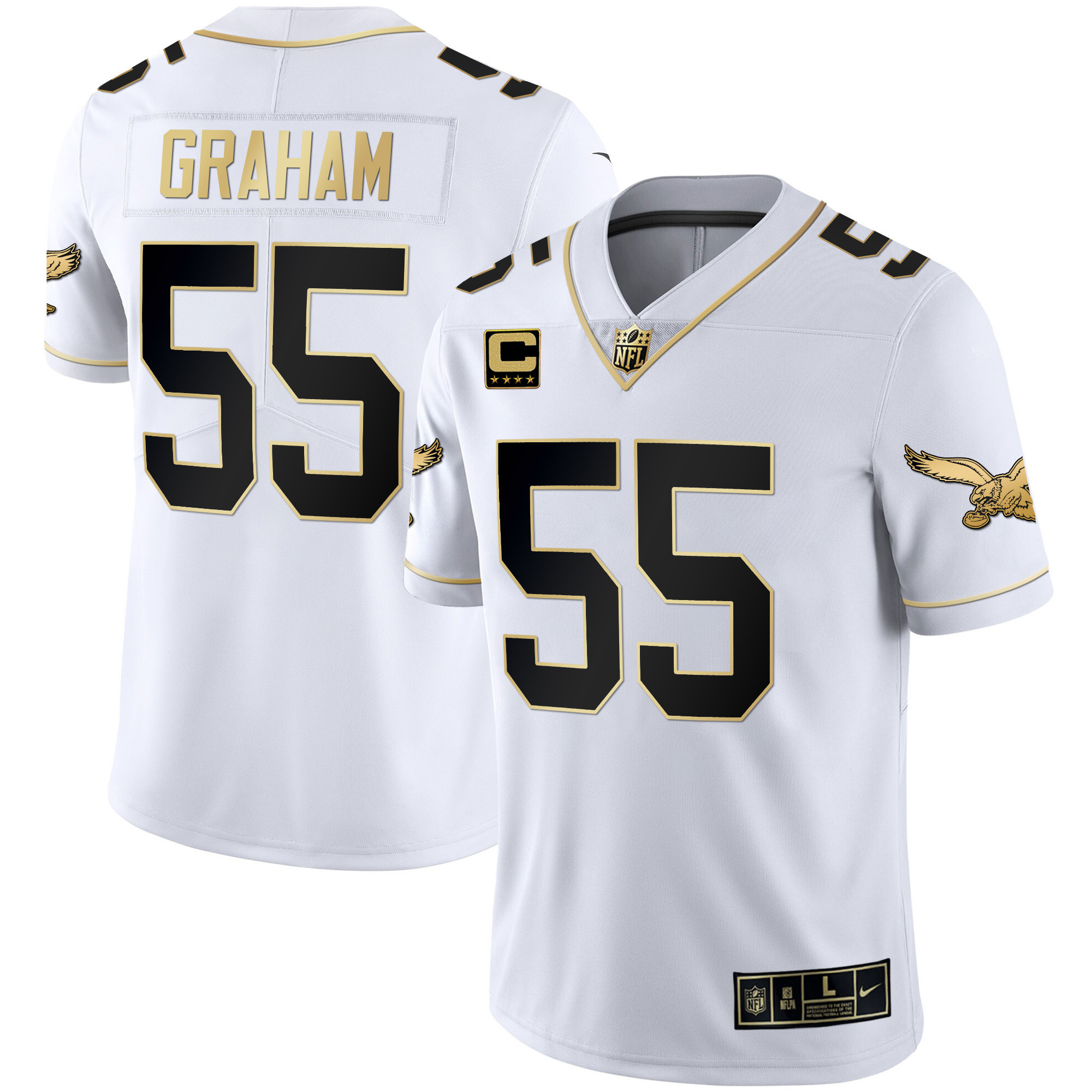 Brandon Graham Men's Philadelphia Eagles Gold & Kelly Vapor White Gold Jersey - All Stitched
