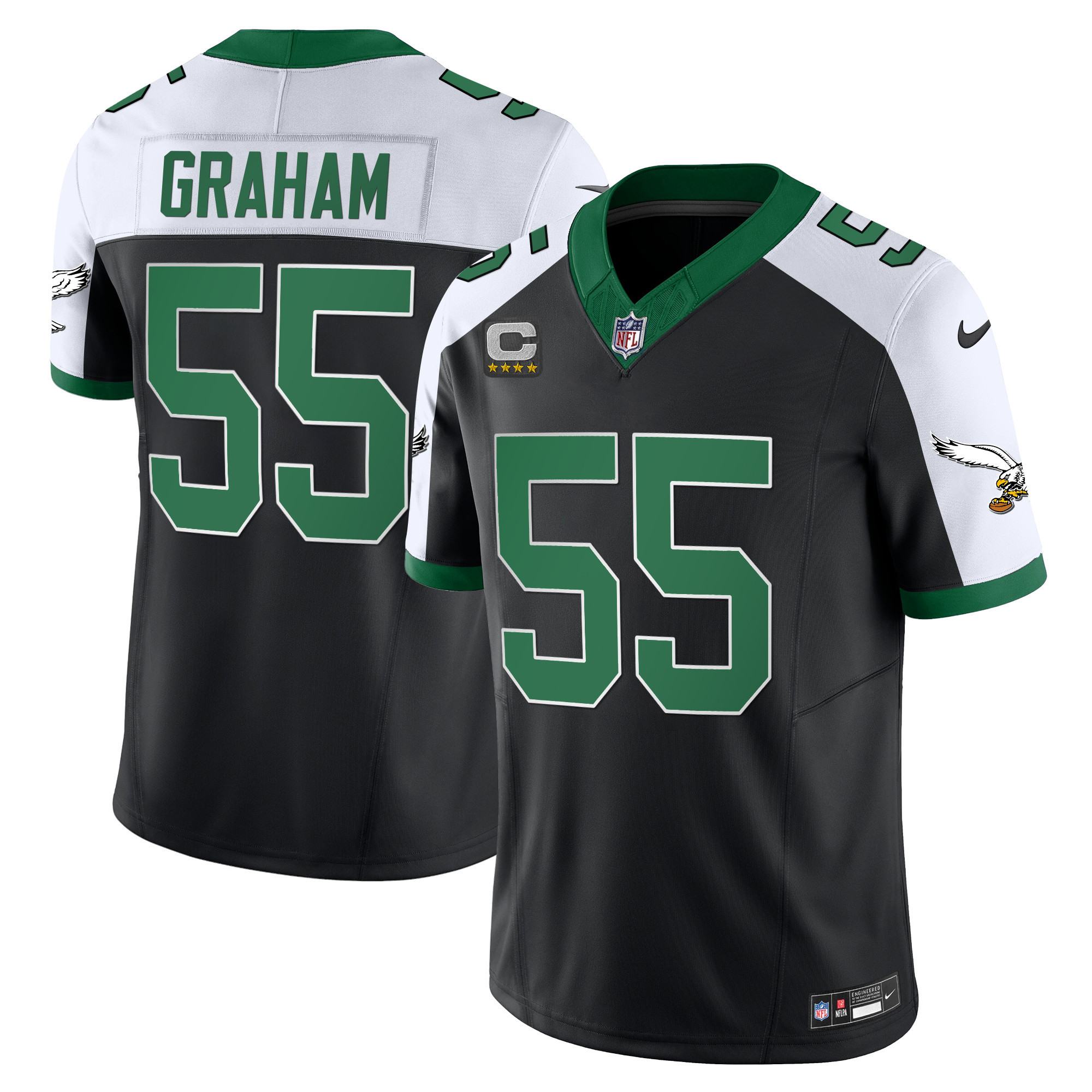 Brandon Graham Men's Philadelphia Eagles Kelly Green Vapor Limited Black Alternate Jersey - All Stitched