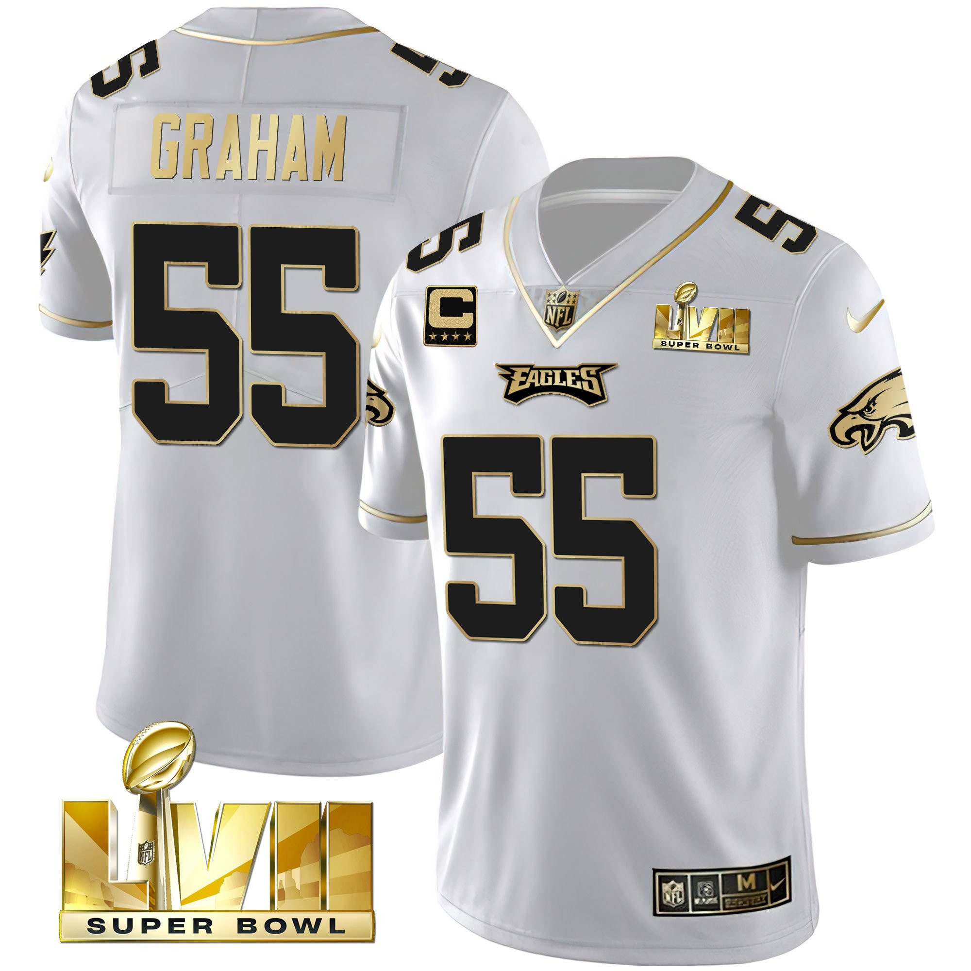 Brandon Graham Men's Philadelphia Eagles Super Bowl Vapor Gold White Gold Jersey - All Stitched