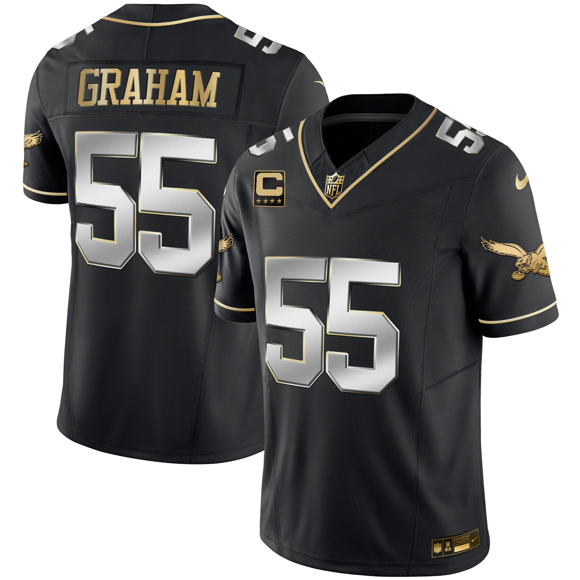 Brandon Graham Men's Philadelphia Eagles Throwback Kelly Vapor Limited Black Limited Jersey - All Stitched