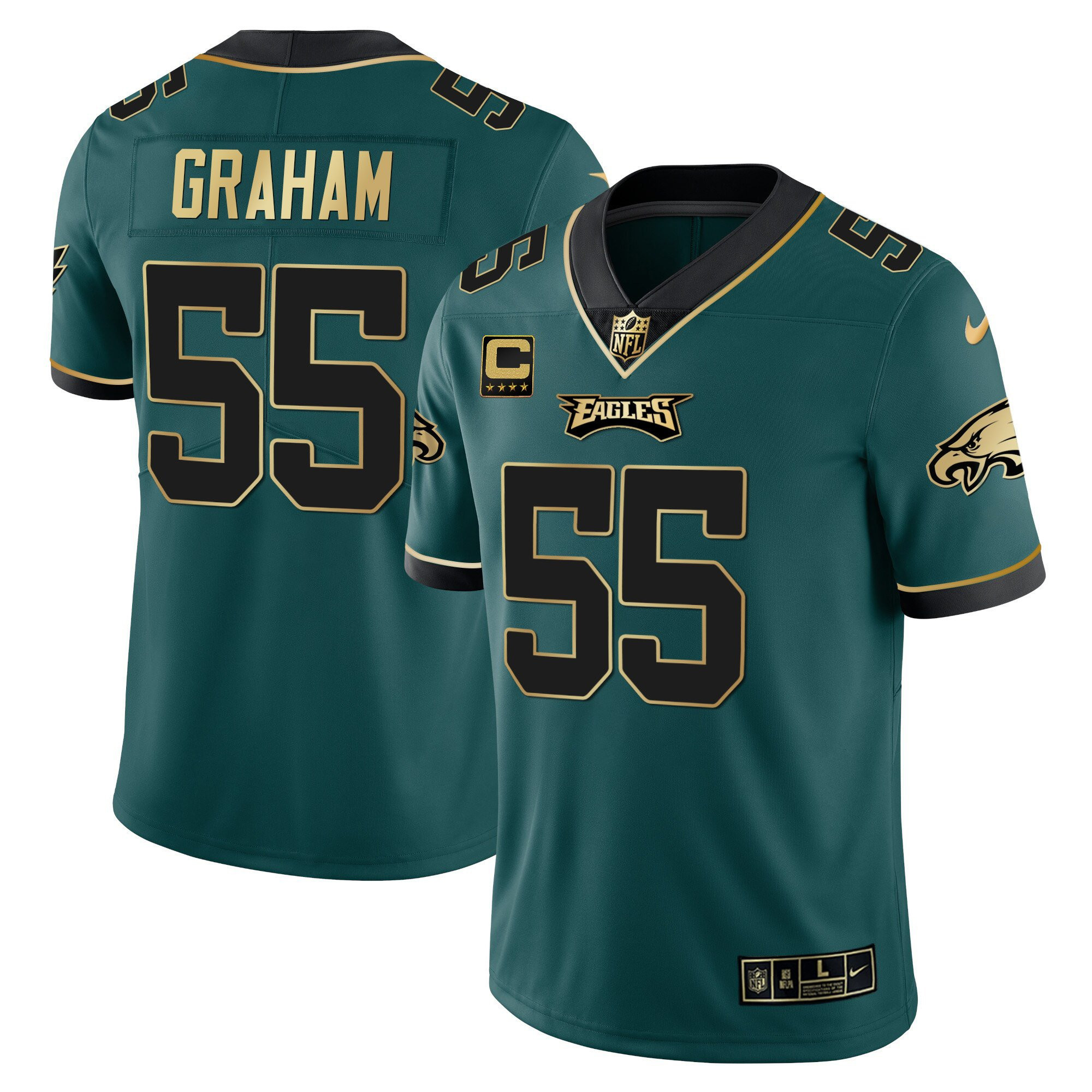 Brandon Graham Philadelphia Eagles Vapor Black Midnight Green Gold Limited Jersey - All Stitched